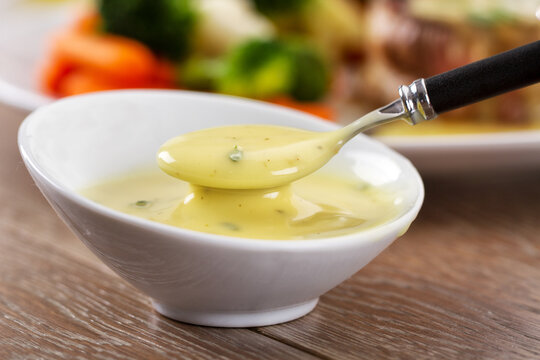 Little Bowl of Bearnaise Sauce. High quality photo.