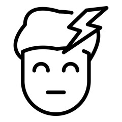 Student brainstorming icon. Outline Student brainstorming vector icon for web design isolated on white background