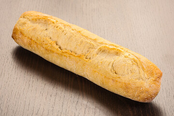 Crust tasty baguette over board