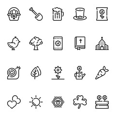 Outline icons for spring.