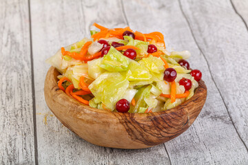 Pickled cabbage salad with herbs