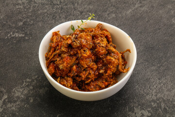 Canned anchovy in tomato sauce