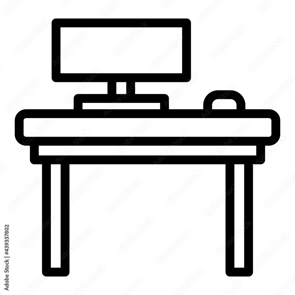 Aufkleber smart office desktop icon. outline smart office desktop vector icon for web design isolated on white