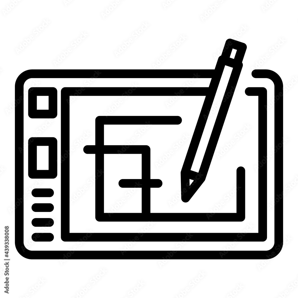Poster smart office draw tablet icon. outline smart office draw tablet vector icon for web design isolated 