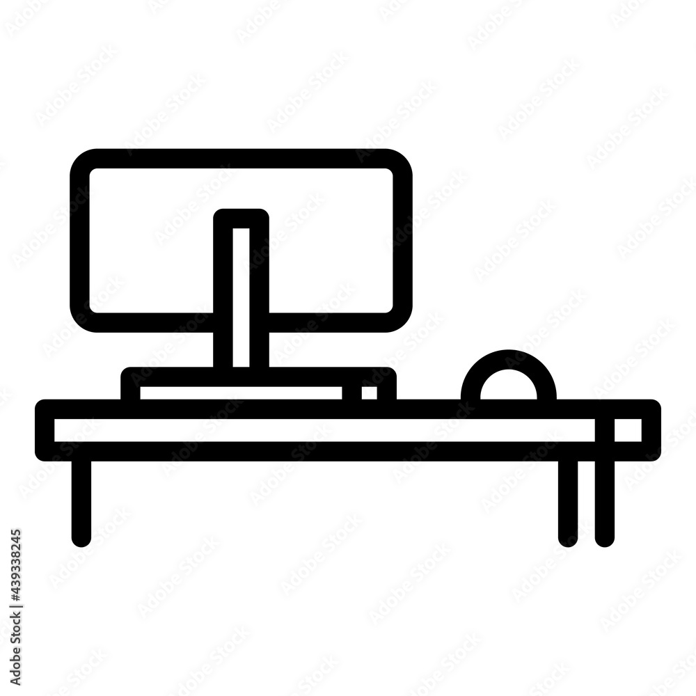 Poster smart office pc desktop icon. outline smart office pc desktop vector icon for web design isolated on