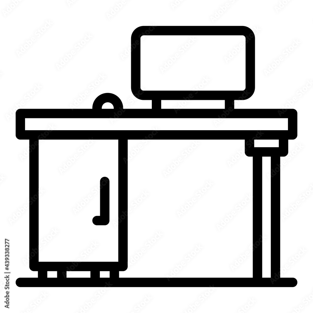Poster smart office workspace icon. outline smart office workspace vector icon for web design isolated on w