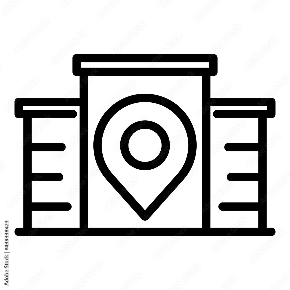 Poster smart office building icon. outline smart office building vector icon for web design isolated on whi