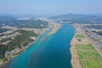 高知県四万十市　四万十川最下流の風景