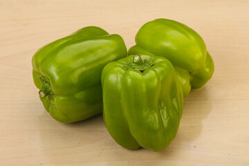 Green sweet bell pepper heap