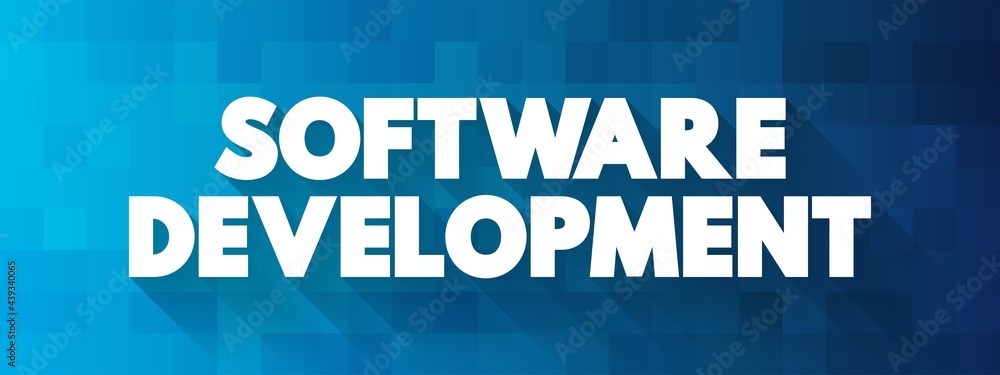 Poster software development text quote, concept background