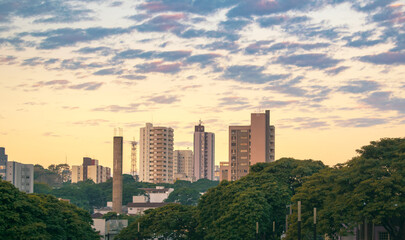 Fototapeta na wymiar Sunset in the city, Umuarama City, City of Brazil