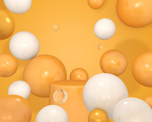 Colorful Bunch of Birthday 3D Balloons Flying for Party in room. 3D illustration, 3D rendering	