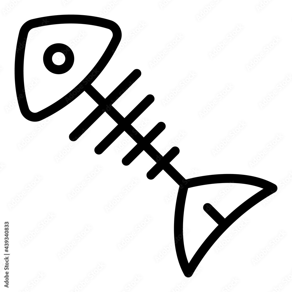 Poster cat fish bones icon. outline cat fish bones vector icon for web design isolated on white background