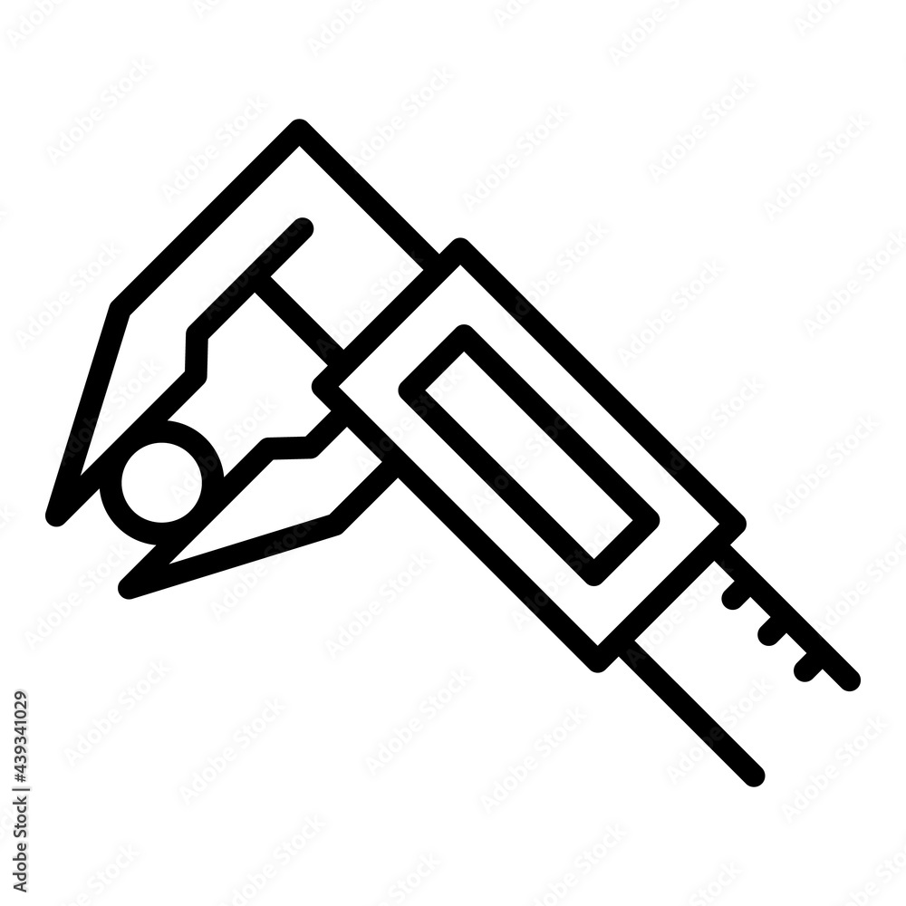 Poster micrometer icon. outline micrometer vector icon for web design isolated on white background