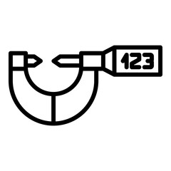 Digital micrometer tool icon. Outline Digital micrometer tool vector icon for web design isolated on white background