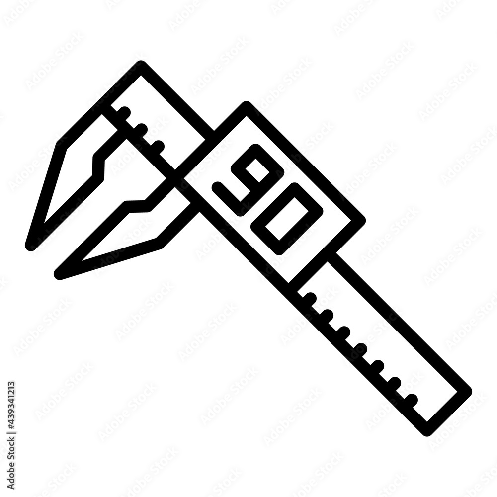 Poster digital micrometer display icon. outline digital micrometer display vector icon for web design isola