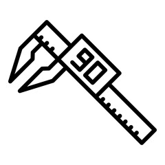 Digital micrometer display icon. Outline Digital micrometer display vector icon for web design isolated on white background