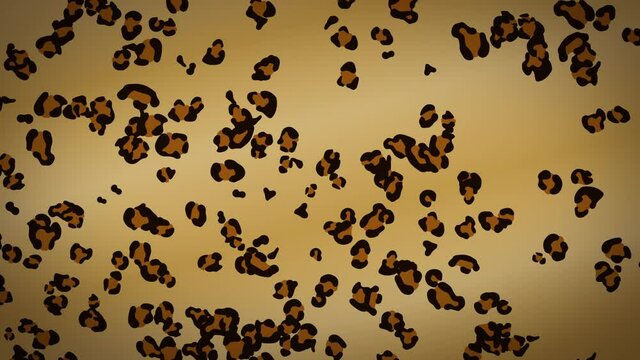 派手な色の豹柄がゆったり上昇するアブストラクトなループ