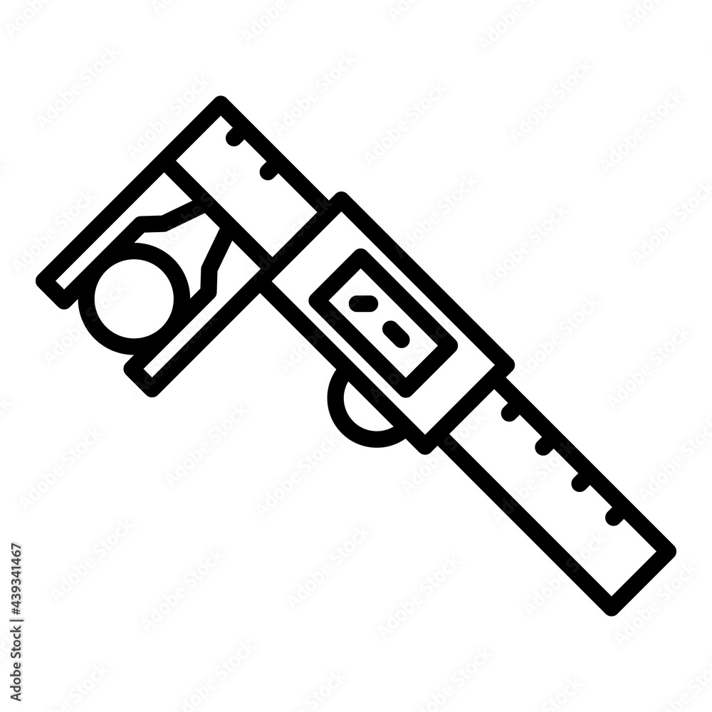 Poster digital micrometer linear icon. outline digital micrometer linear vector icon for web design isolate