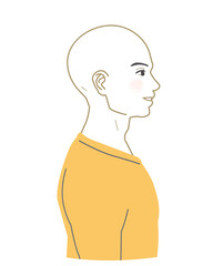 Side view African shavedhead man