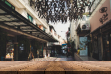 3D rendering, wooden top table on isolate blurred background