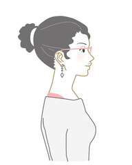 Side view African woman illustration