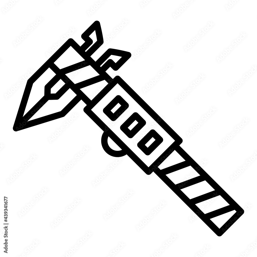 Poster digital micrometer engineer icon. outline digital micrometer engineer vector icon for web design iso