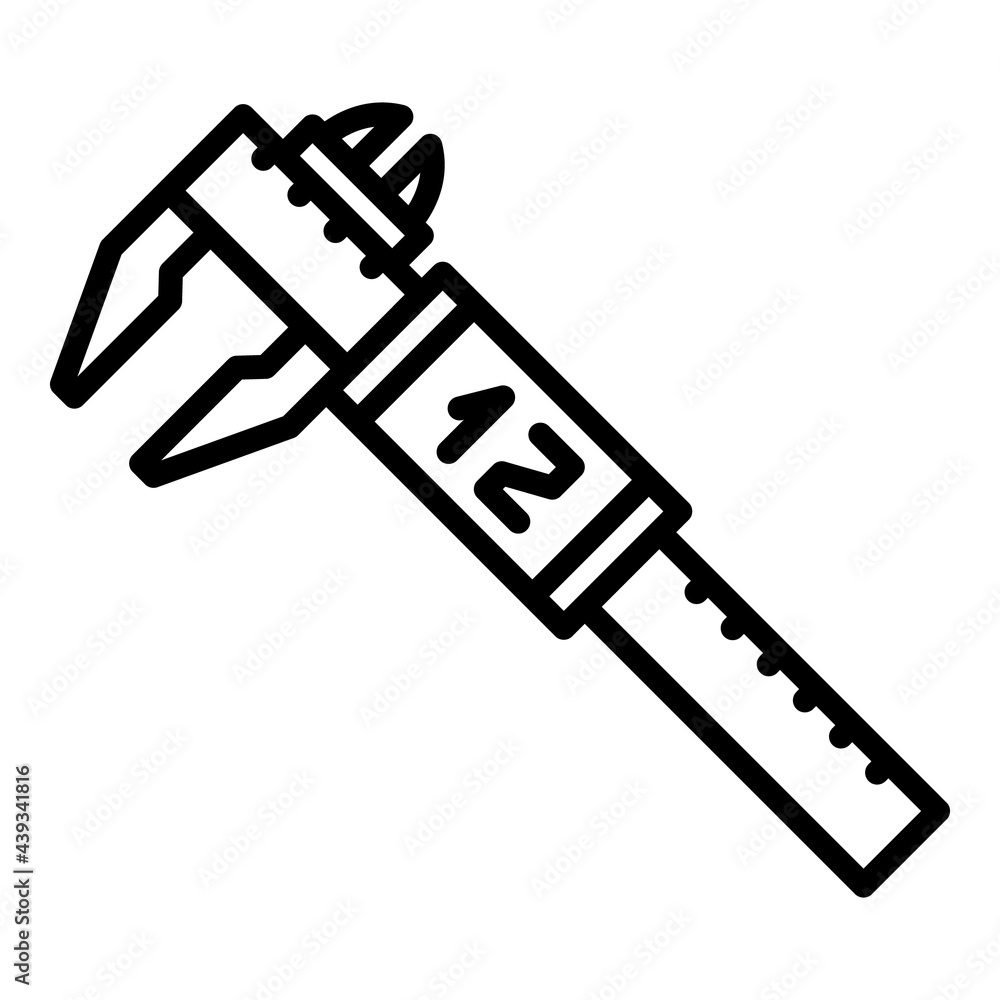 Poster digital micrometer object icon. outline digital micrometer object vector icon for web design isolate