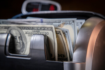 Obraz premium Cash counting machine detail