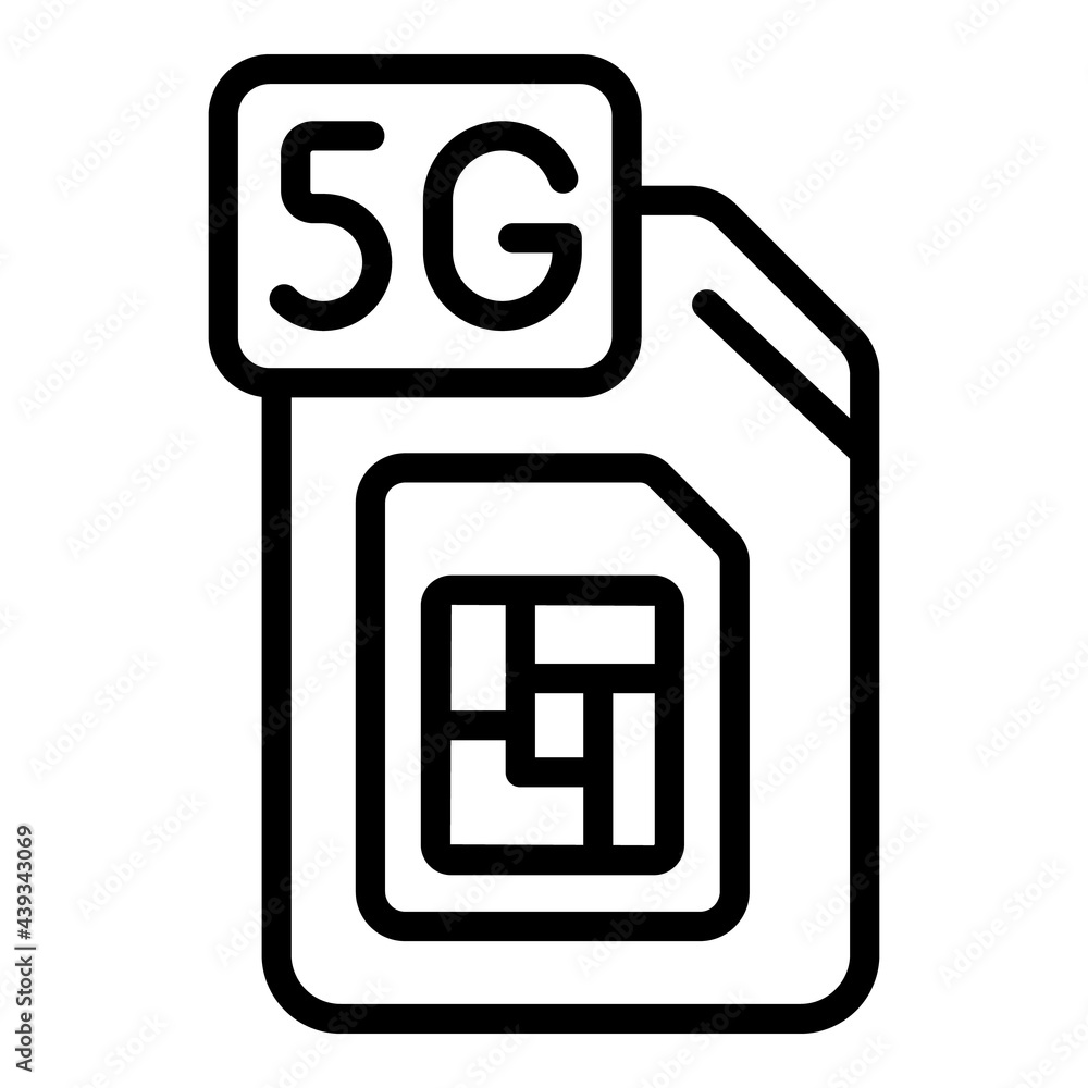 Poster 5g network sim icon. outline 5g network sim vector icon for web design isolated on white background