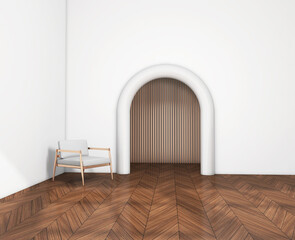 Empty room with Wall Background. 3D illustration, 3D rendering