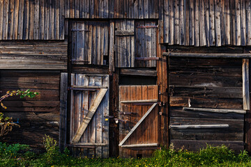 Fototapeta na wymiar old abandoned wooden textured doors