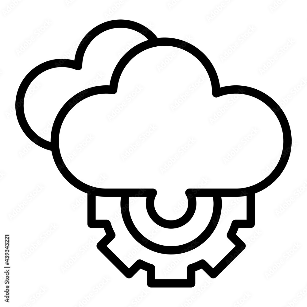 Poster data cloud internet icon. outline data cloud internet vector icon for web design isolated on white b