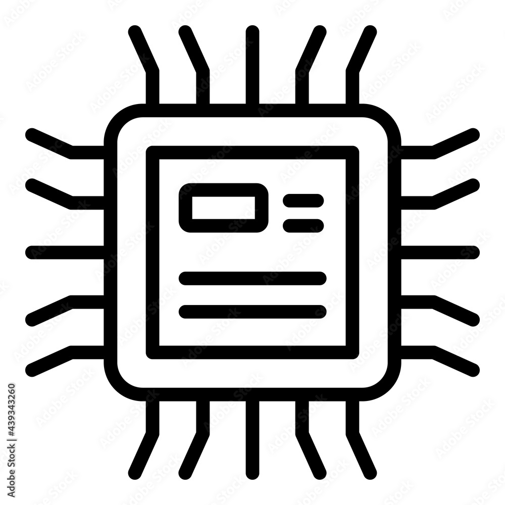 Poster processor internet icon. outline processor internet vector icon for web design isolated on white bac