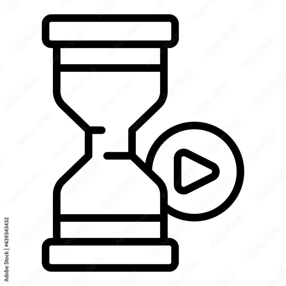 Aufkleber hourglass internet icon. outline hourglass internet vector icon for web design isolated on white bac