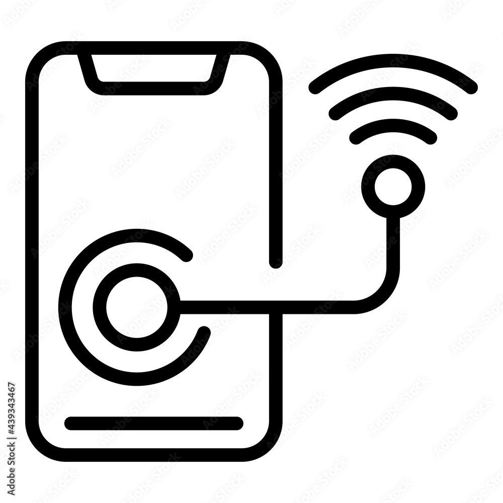 Aufkleber phone internet icon. outline phone internet vector icon for web design isolated on white background