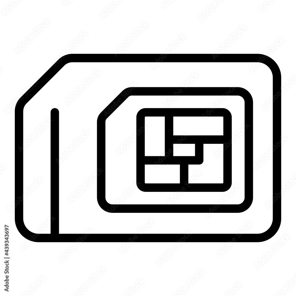 Poster sim card icon. outline sim card vector icon for web design isolated on white background