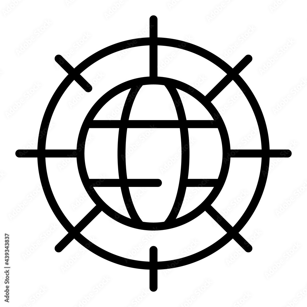 Poster global internet icon. outline global internet vector icon for web design isolated on white backgroun