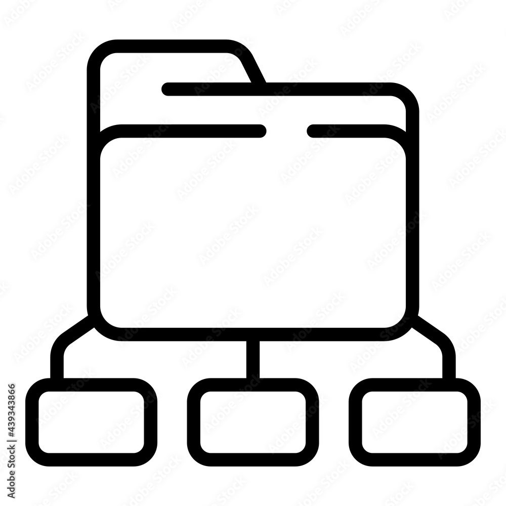 Poster folder network internet icon. outline folder network internet vector icon for web design isolated on