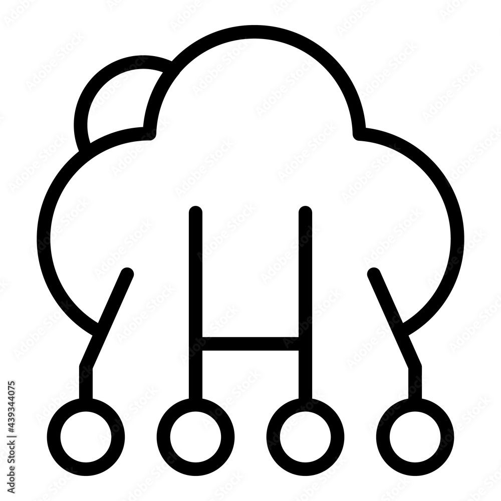 Poster smart cloud internet icon. outline smart cloud internet vector icon for web design isolated on white