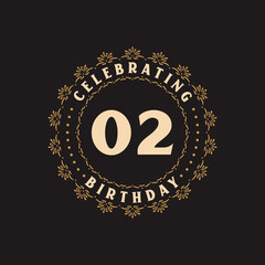 2 Birthday celebration, Greetings card for 2 years birthday