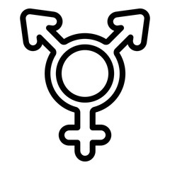 Gender identity male icon. Outline Gender identity male vector icon for web design isolated on white background