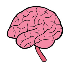 Cartoon vector illustration of human brain