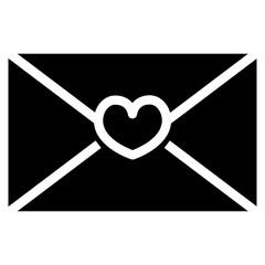 love letter with heart shape glyph icon