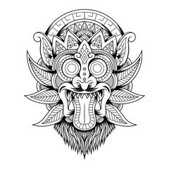 Barong head vintage mascot logo