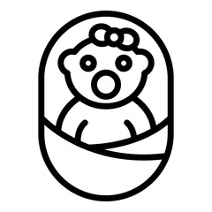 Baby icon. Outline Baby vector icon for web design isolated on white background