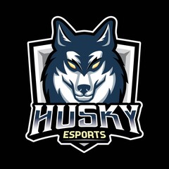 Husky Dog Mascot Gaming Logo © HimawanRushX