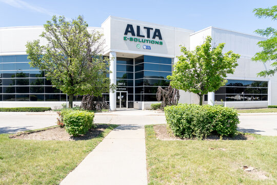 Mississauga, ON, Canada - June 12, 2021: Alta E-Solutions head office in Mississauga, ON, Canada.  Alta E-Solution specializes in electronics processing and recycling. 