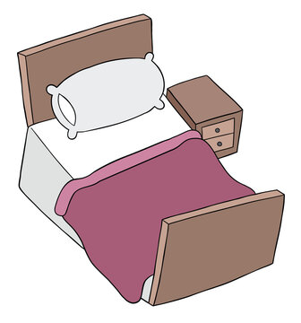 recommend clip art: Cartoon vector illustration of bedroom and bed