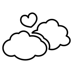 heart and sky line icon
